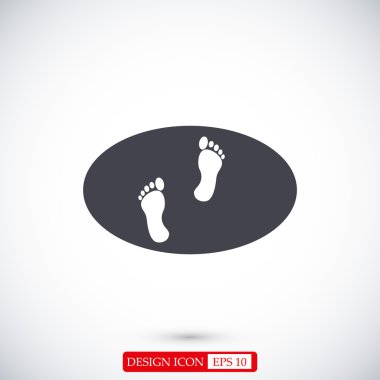 ayak izleri düz simgesi