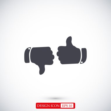 başparmak yukarıya düz simgesi