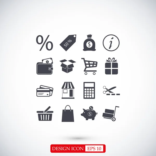 Shopping flat icons — Stock Vector