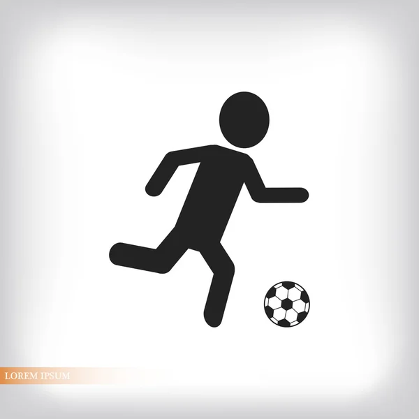 Jugador de fútbol silueta icono plano — Vector de stock