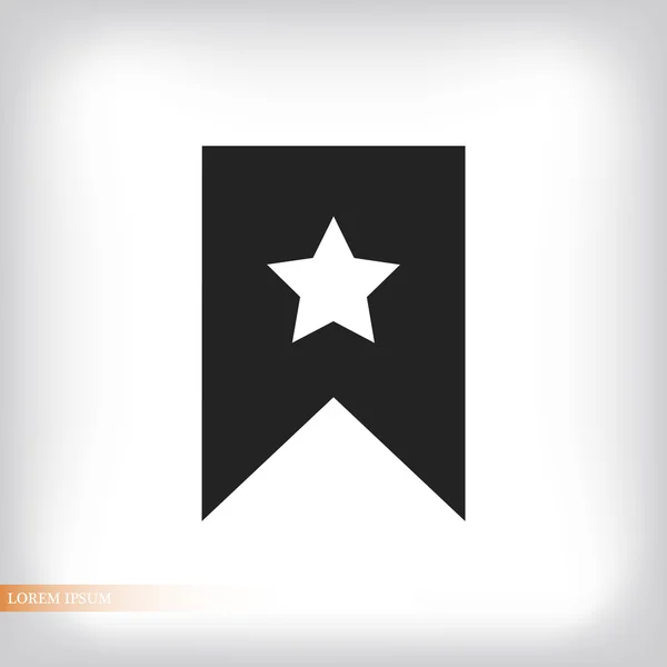 Estrella en la bandera icono plano — Archivo Imágenes Vectoriales