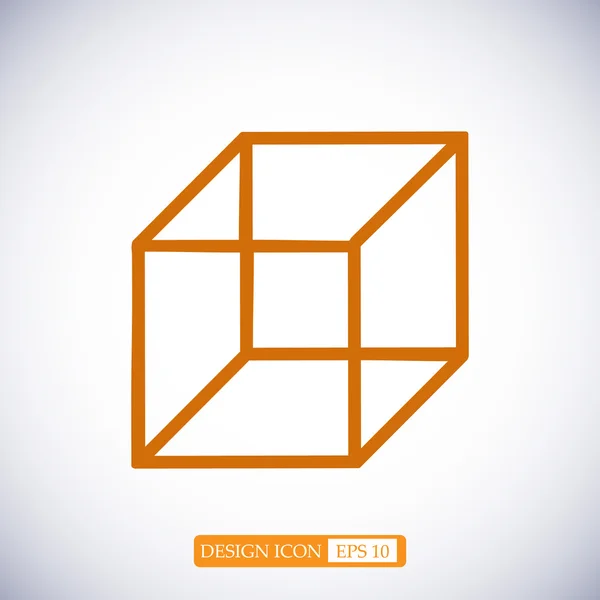 Ícone de cubo plana — Vetor de Stock