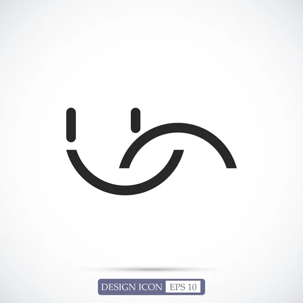 Sonrisa icono plano — Vector de stock