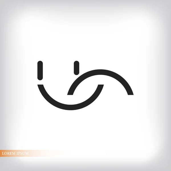 Sonrisa icono plano — Vector de stock