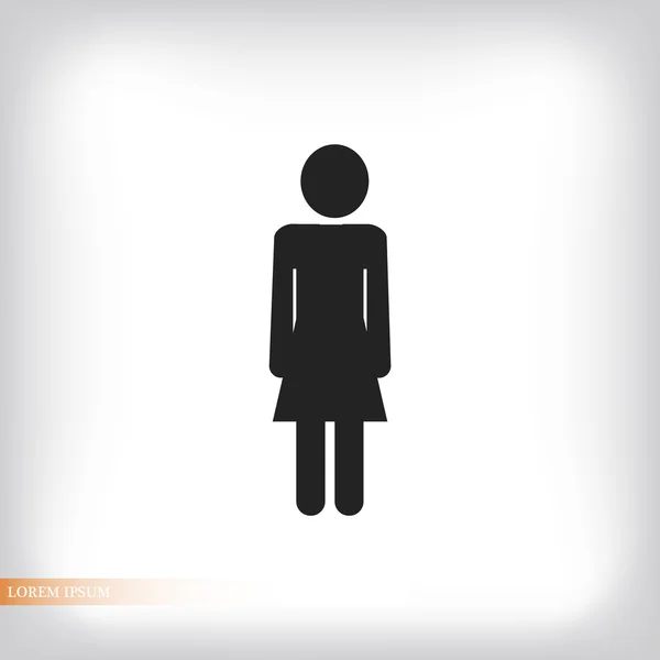 Vrouw platte pictogram — Stockvector