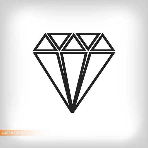 Icono plano de diamante — Vector de stock