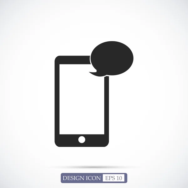 Teléfono móvil con icono de SMS — Vector de stock