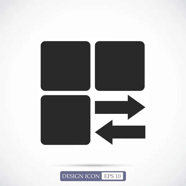Kubussen met pijlen platte pictogram — Stockvector