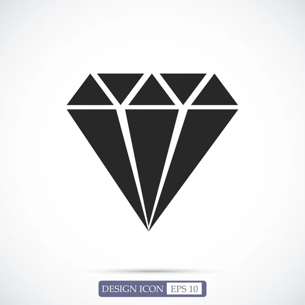 Icono plano de diamante — Archivo Imágenes Vectoriales