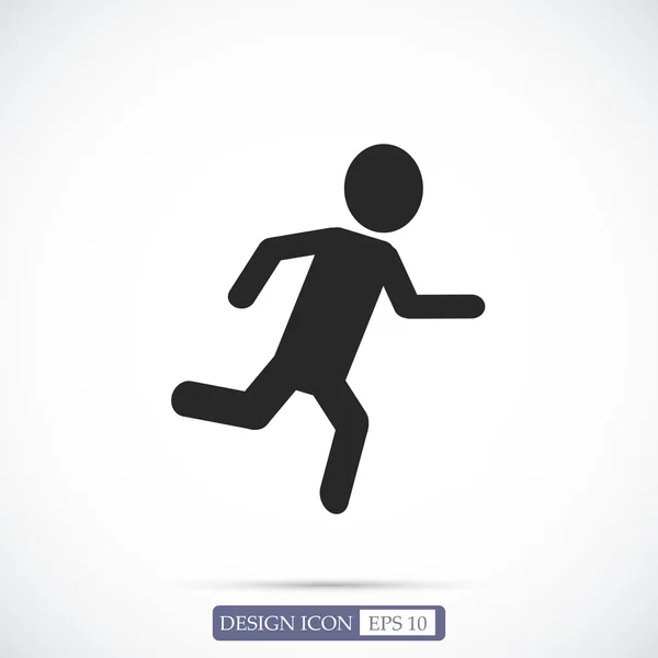 Hombre corriendo icono plano — Vector de stock