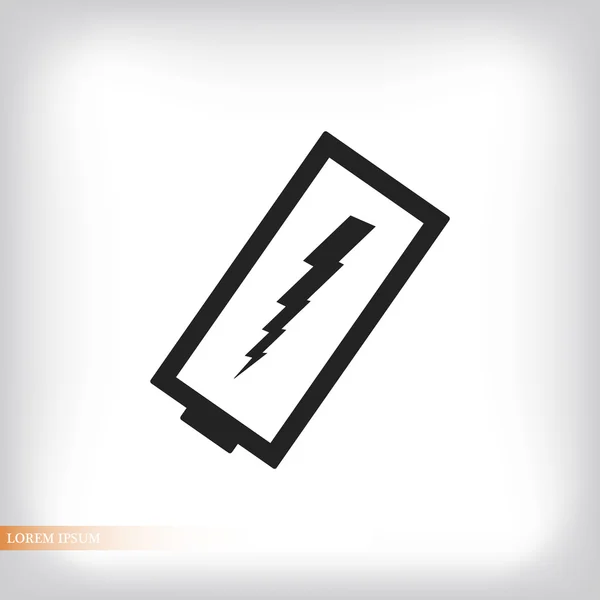 Ontladen van de batterij vlakke pictogram — Stockvector