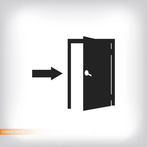 Икона плоской двери — стоковый вектор