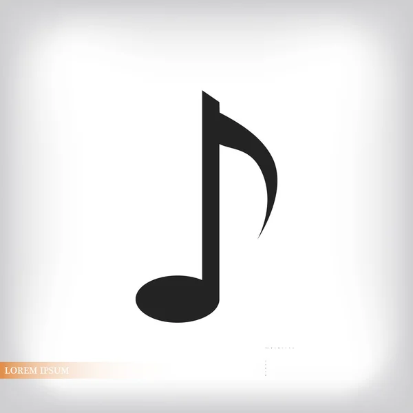 Nota musical icono plano — Vector de stock