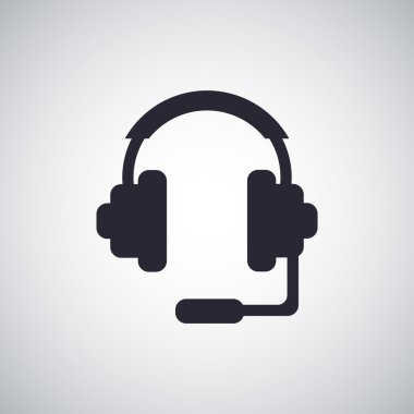 Kulaklık düz simgesi