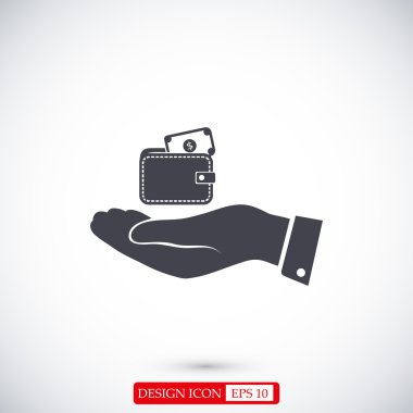 M-cüzdan'el düz simgesi