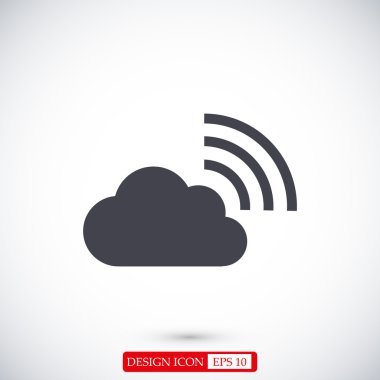 Kara bulut düz simgesi