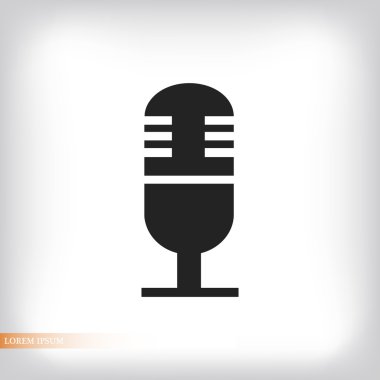 mikrofon düz simgesi
