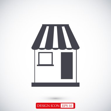 Dükkanı düz simgesi