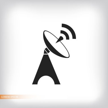 Uydu anten düz simgesi