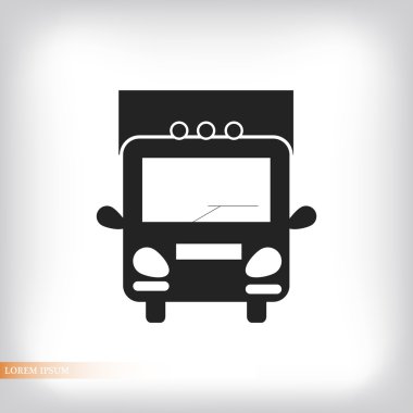 Kamyon işareti düz simgesi