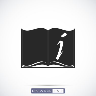 Açık kitap düz simgesi