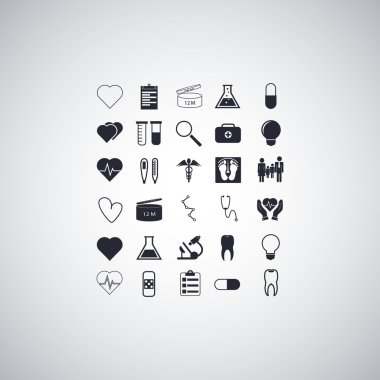 Tıbbi düz simgeler ayarlandı 