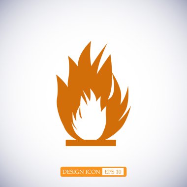 Yangın düz simgesi