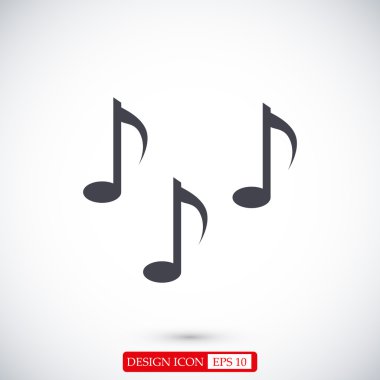 Müzik notlar düz simgeler