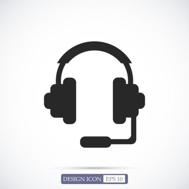 Kulaklık düz simgesi