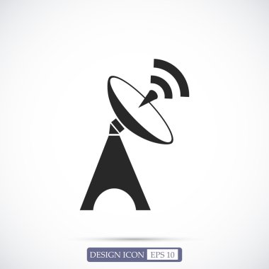 Uydu anten düz simgesi