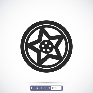 tekerlek disk düz simgesi