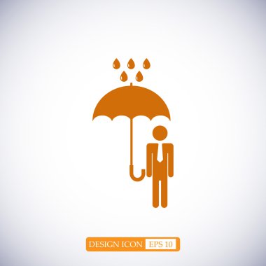 bir şemsiye yağmur adam