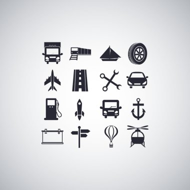 taşıma düz simgeler 