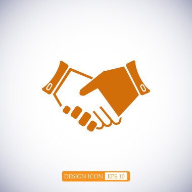 heandshake düz simgesi