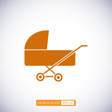 Çocuk arabası düz simgesi