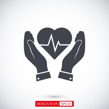 Kalp ve el simgesi