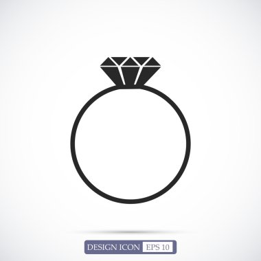 Yüzük düz simgesi