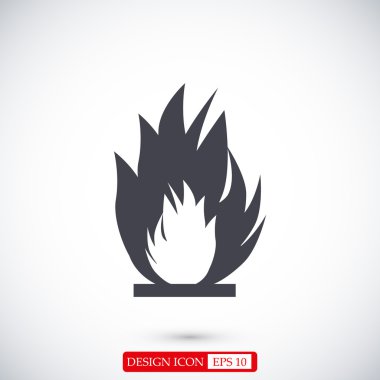 Yangın düz simgesi