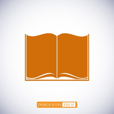 Açık kitap düz simgesi