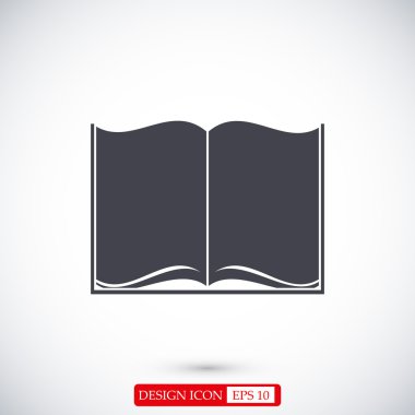 Açık kitap düz simgesi