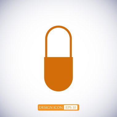 Kapsül düz simgesi