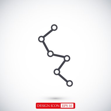 Diyagram düz simgesi 