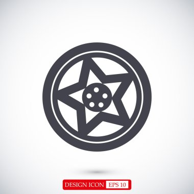 tekerlek disk düz simgesi