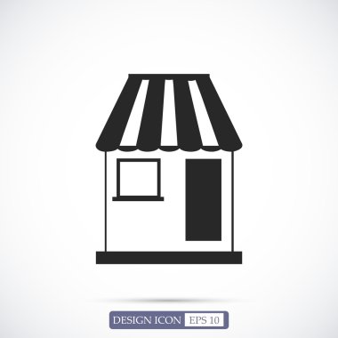 Dükkanı düz simgesi