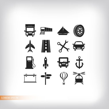 taşıma düz simgeler 