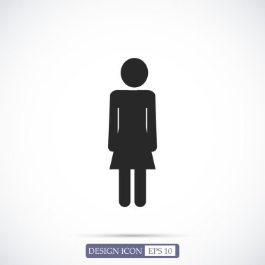 Kadın düz simgesi