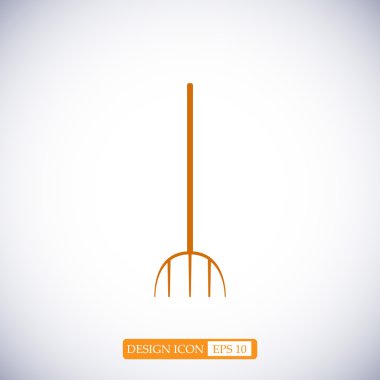 Bahçe çatal düz simgesi