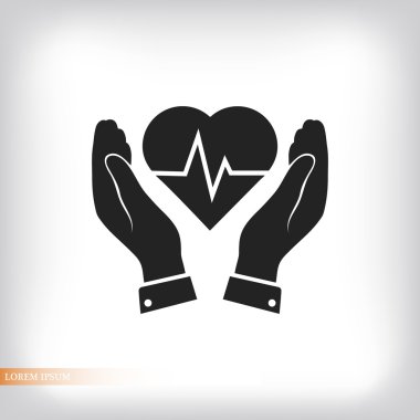 Kalp ve el simgesi
