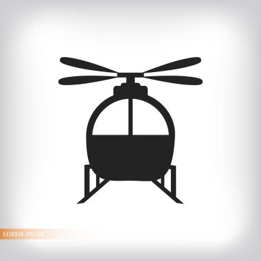 Helikopter düz simgesi