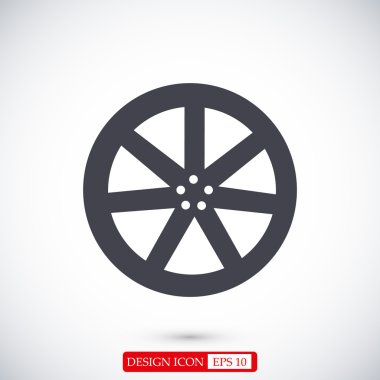 tekerlek disk düz simgesi